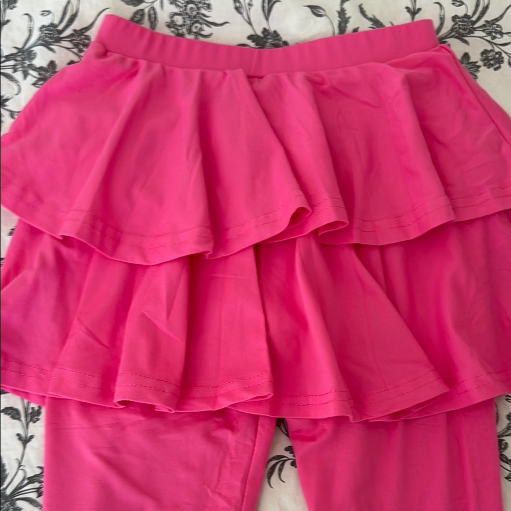 Pink Ruffled Kids Leggings - Picture 4 of 4